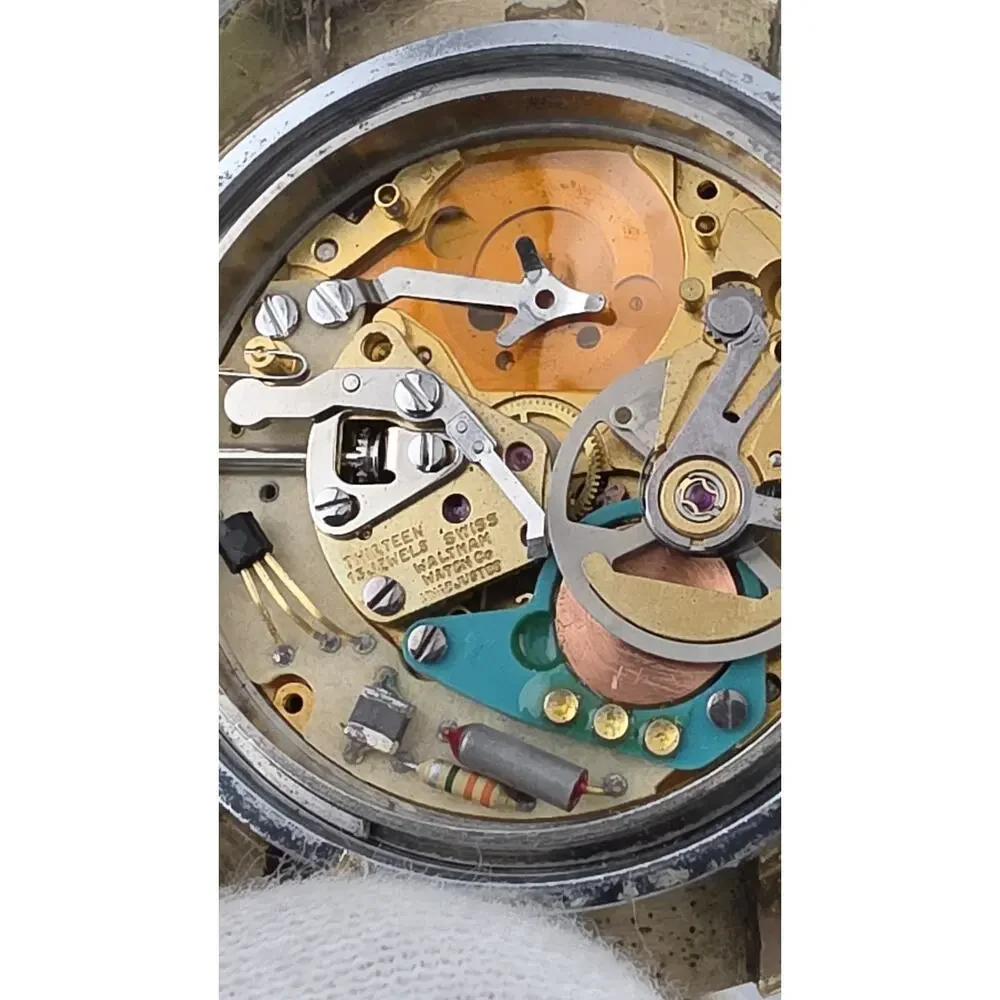 Vintage Mens Waltham GP Electrodyne Swissonic Incabloc Watch Parts or Repair